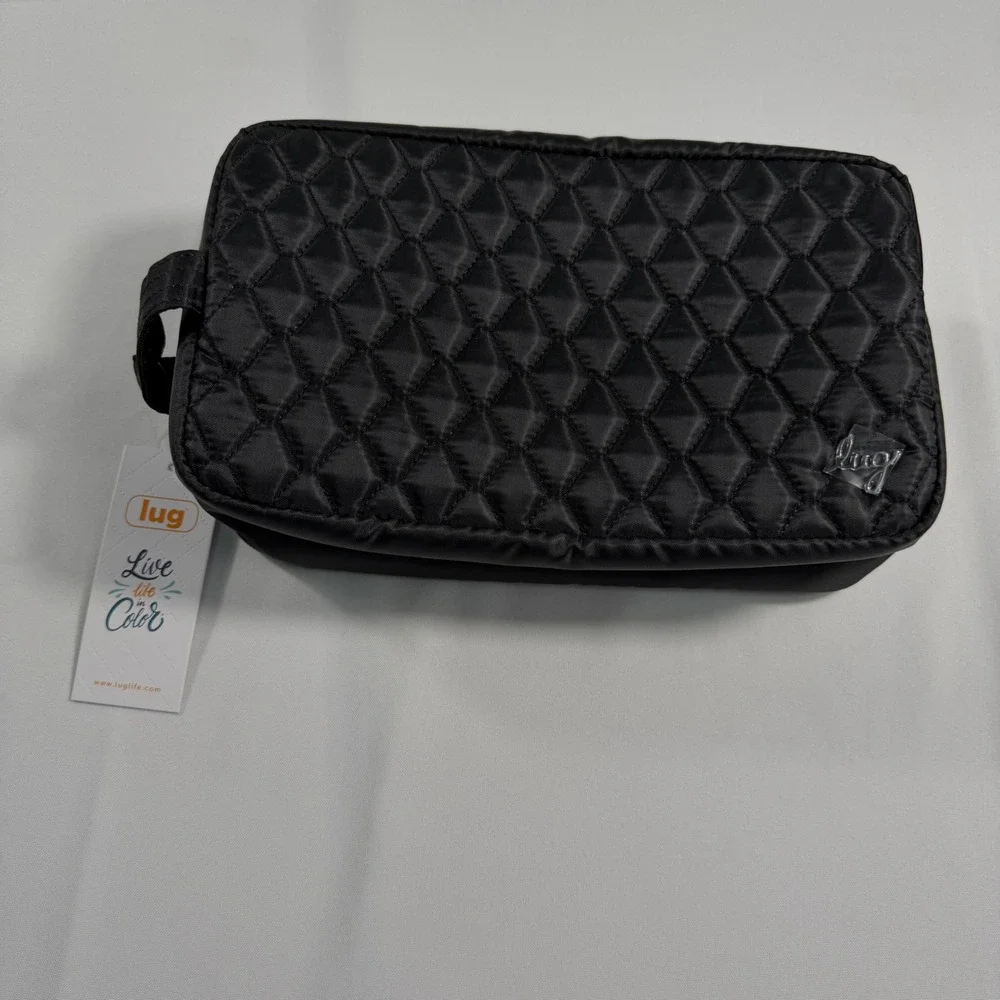 Lug Bunker Toiletry Bag Black Quilted Diamond Travel Cosmetic Case NEW